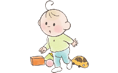 一人で歩く赤ちゃん