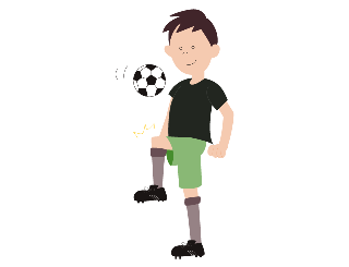 サッカーをする少年