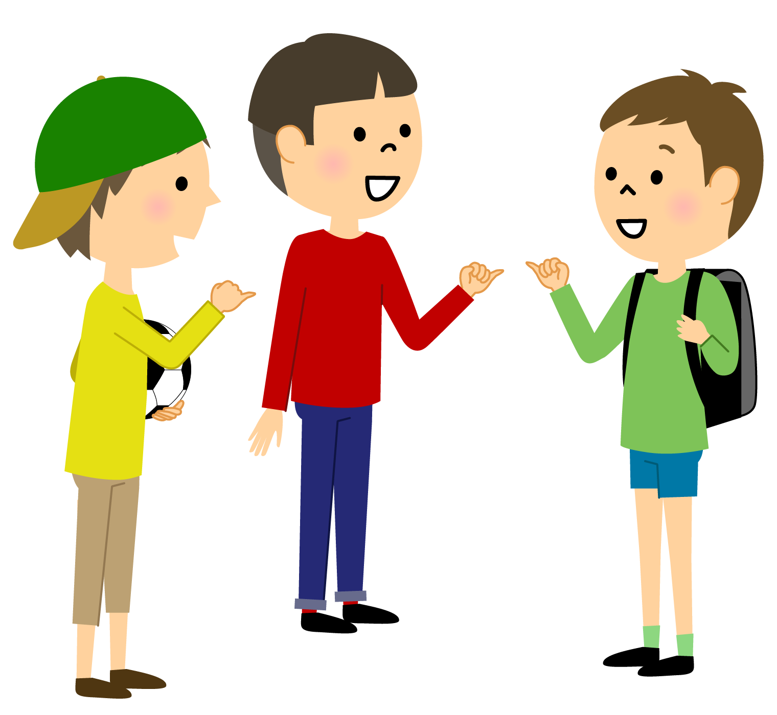 友達に明日も遊ぼうと伝えている男の子の様子のイラスト