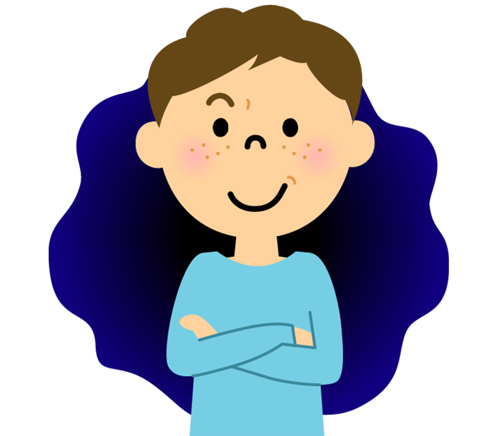 友達に嫌がらせをするいじわるな雰囲気のキャラクターのイラスト