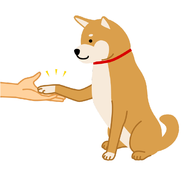 お手をする犬のイラスト